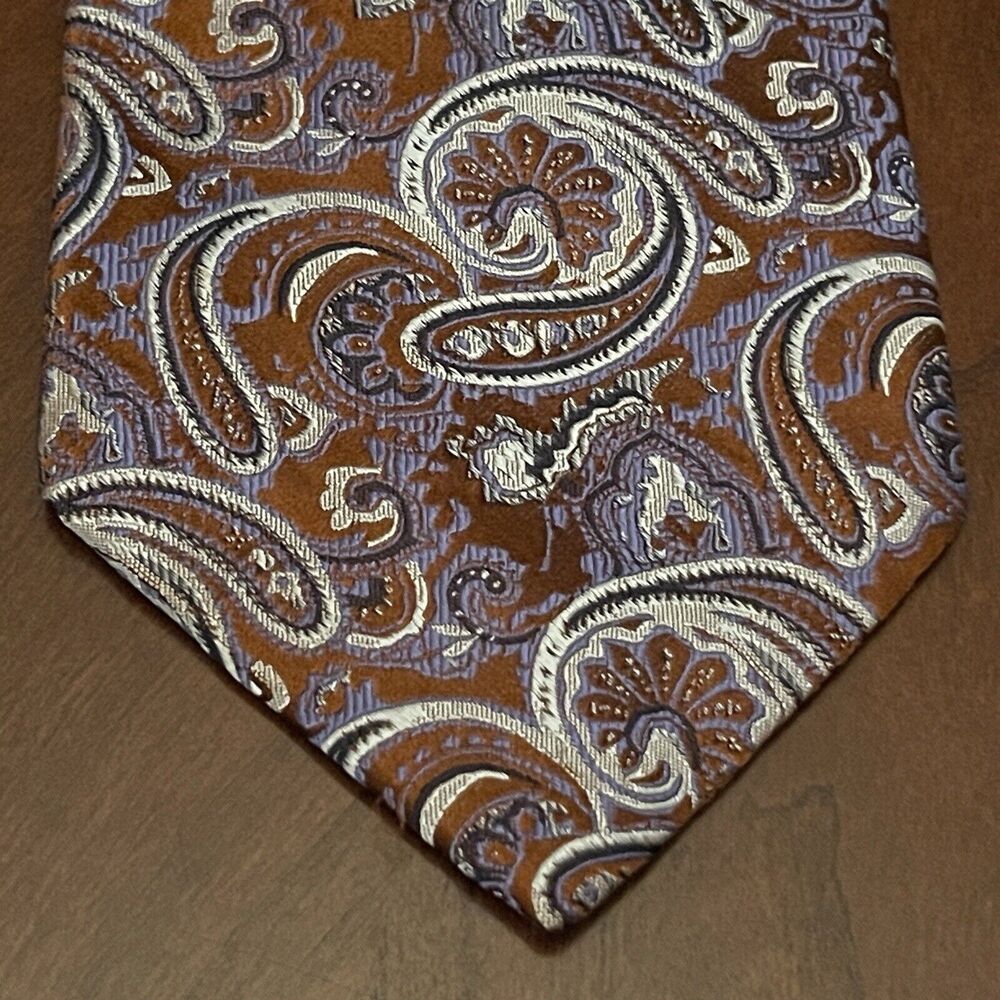 Vintage Piattelli Platinum Blue 100% Silk Men’s Neck Tie Made In USA